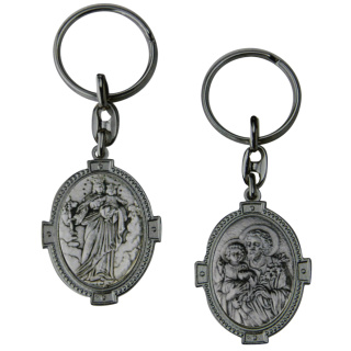 Schlüsselanhänger Hl. Josef / Maria, Hilfe der Christen, 9 cm