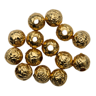 Metallperlen mit Rose, goldfarben, 6 mm, 60 Stk.