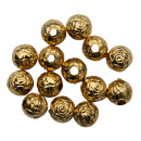 Metallperlen mit Rose, goldfarben, 6 mm, 60 Stk.