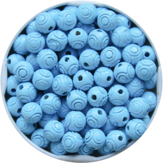 Rosen - Perlen 8 mm hellblau 60 Stück