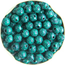 Rosen - Perlen 7 mm dunkelgr&uuml;n 60 St&uuml;ck