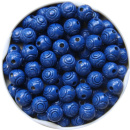 Rosen - Perlen 10 mm dunkelblau 60 Stück