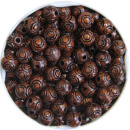Rosen - Perlen 10 mm nu&szlig;braun 60 St&uuml;ck