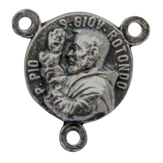 Herzstück Pater Pio / Muttergottes, silberfarben, 1,3 cm