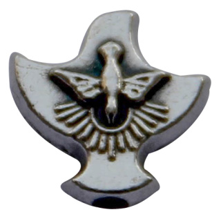 Metallperle Heiliger Geist, 1 cm,  silberfarben