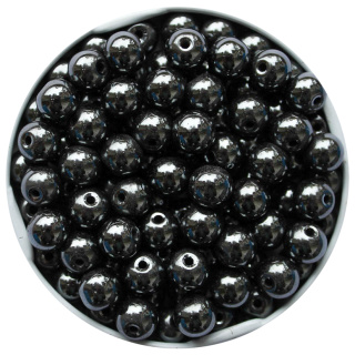 Hämatitperlen, schwarz, 8 mm ( 60 Stück )