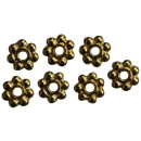 Spacer - Perlen, 6 mm, goldfarben, "Blume" (...