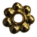 Spacer - Perlen, 6 mm, goldfarben, "Blume" ( 100 Stück )