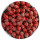 Acryl - Perlen, rot, ca. 8 mm, 300 Stk., mit silbernen Glanzstreifen