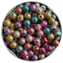 Acryl - Perlen, bunt, 8 mm, 1000 Stk., mit Streifen,...