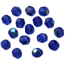 Glasschliffperlen 6 mm, blau ( 300 Stück )