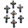 cloisonnè - Kreuz, 18 x 14 mm, dunkelblau, mit Bohrung
