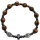 Armband - Rosenkranz, Perlen 8 mm Nußbaum + Hämatit