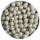 cremeweiße Perlen mit silbernem Kreuz, 7,5 mm, Kunststoff ( 60 Stück )