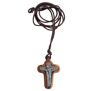 Holzkreuz "Jesus / Maria " mit Kordel, 4 cm, Olivenholz