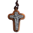 Holzkreuz "Jesus / Maria " mit Kordel, 4 cm, Olivenholz