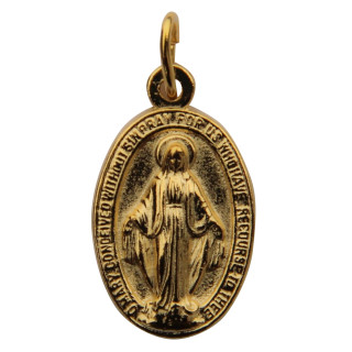 Wunderbare Medaille, goldfarben mini, mit Ring, englische Schrift, 1,0 cm