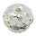 Filigranperlen, 10 mm, silberfarben / kristall ( 60 Stück ) mit Glassteinen