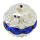 Filigranperlen, 10 mm, silberfarben / blau ( 60 Stück ) mit Glassteinen