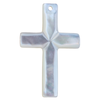 Perlmuttkreuz aus echtem weißen Perlmutt, 3,2 cm