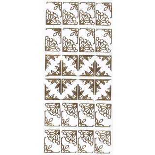 Ziersticker goldfarben"verzierte Ecken" 23 x 10 cm