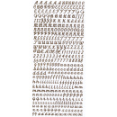 Ziersticker "Buchstaben kursiv" 23 x 10 cm