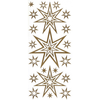 Ziersticker goldfarben "Sterne" 23 x 10 cm
