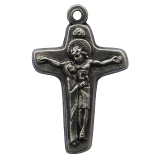 Metallkreuz, silberfarben, Jesus + Maria, 2,8 cm