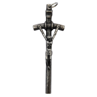 Metallkreuz, silberfarben, Papstkreuz, 4,5 cm