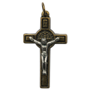 Benediktuskreuz, bronzefarben, 3,7 cm