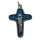 Metallkreuz " Jesus + Maria ", silberfarben / blau, 3,1 cm