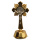Stehkreuz; Benediktuskreuz, goldfarben mit Strahlen, 6,5 cm