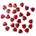 Herz-Perlen, rot schillernd, flach 8x8x3 mm, 60 Stück, mit Bohrung,