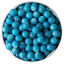 Glasperlen 8 mm, blau, mit dünnen schwarzen Linien (...