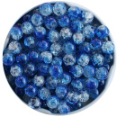 Crackle - Glasperlen 8 mm, blau ( 300 Stück )