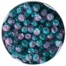 Crackle - Glasperlen 8 mm, dunkelgrün/rosa ( 60...