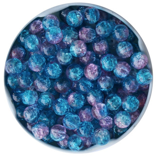 Crackle - Glasperlen 8 mm, blau/rosa ( 300 Stück )