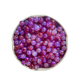 Glasperlen rot violett 6 mm, "Orchidee" ( 1000 St&uuml;ck )