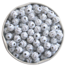 weiße Acryl - Perlen 8 mm, 300 Stk., mit silbernem...