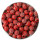Acryl - Perlen, rot, ca. 10 mm, 300 Stk., mit silbernen Glanzstreifen
