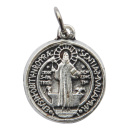 Benediktus - Medaille, silberfarben, mit Ring, 1,3 cm