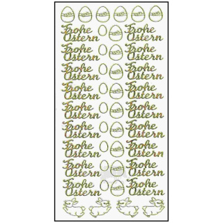 Ziersticker goldfarben "Frohe Ostern" 23 x 10 cm