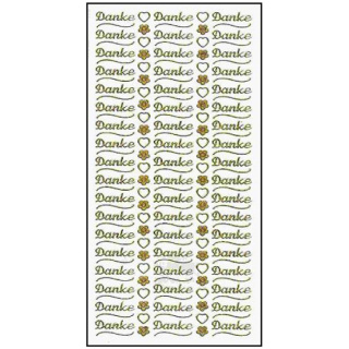 Ziersticker goldfarben  "Danke" 23 x 10 cm
