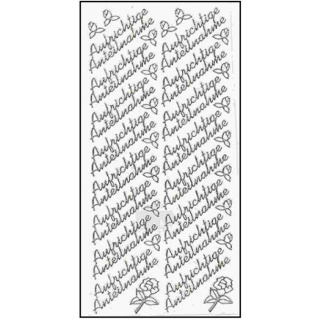 Ziersticker goldfarben  "Aufrichtige Anteilnahme" 23 x 10 cm