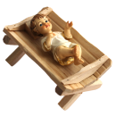 Holzkrippe 9 x 5,2 cm, passend für Jesuskind mit 6,3 cm