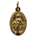 Wunderbare Medaille, goldfarben, mit Ring, englische Schrift, 1,7 cm