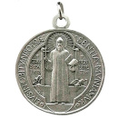 Benediktus - Medaille, groß, silberfarben, mit...