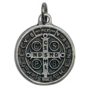 Benediktus - Medaille, groß, silberfarben, mit Ring, 2,0 cm