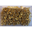 Spacer-Perlen goldfarben, Wellenmuster, verziert mit Strass-Steinen, 5 x 2,5 mm, 60 Stück