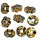 Spacer-Perlen goldfarben, Wellenmuster, verziert mit Strass-Steinen, 5 x 2,5 mm, 300 Stück